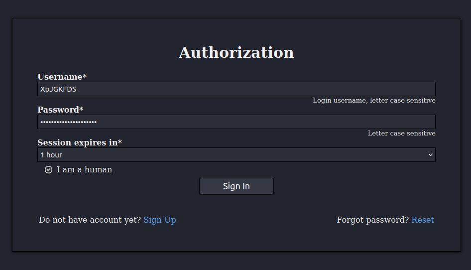 Login Interface
